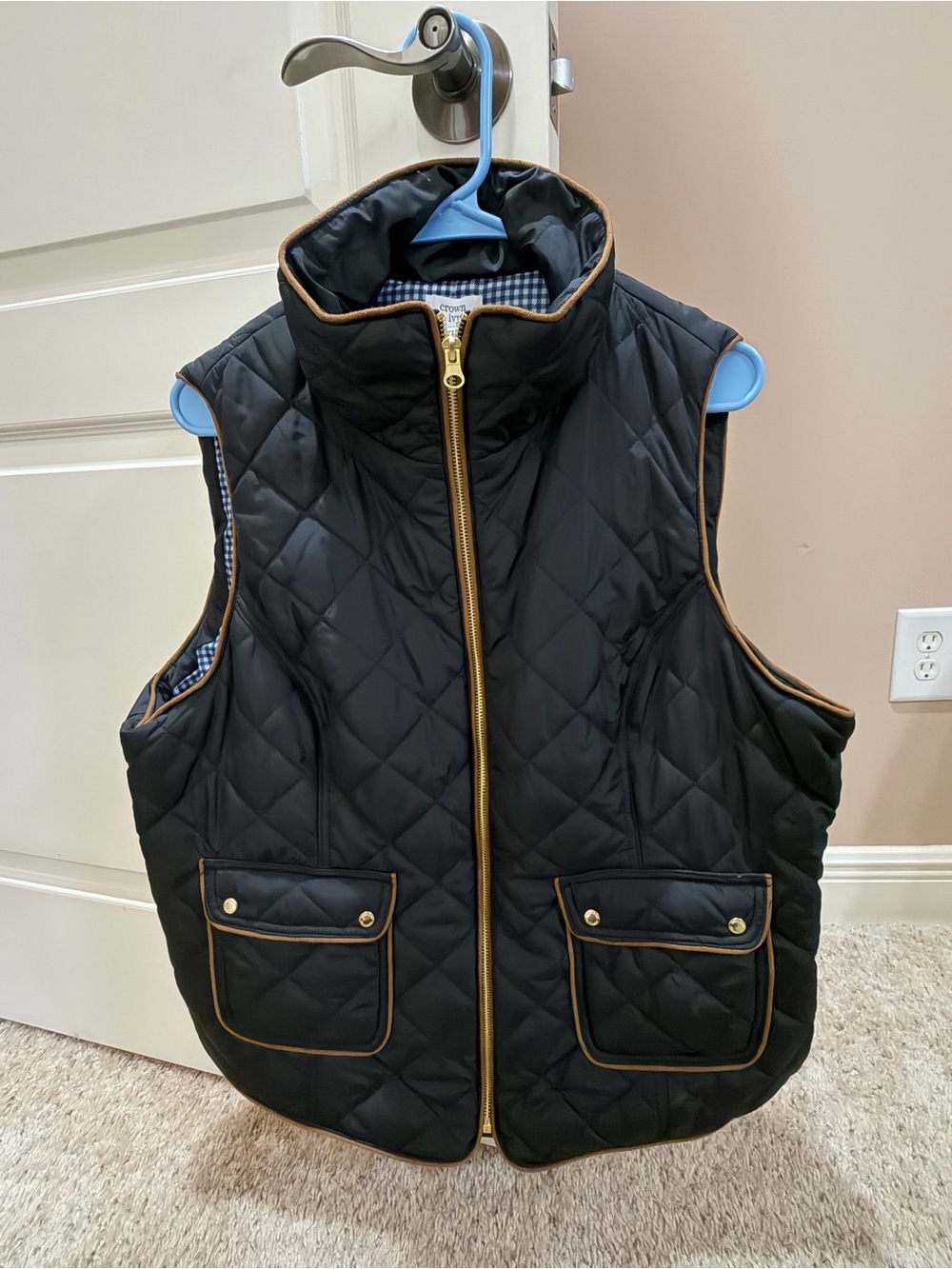 XXL Crown & Ivy Black Quilted Vest